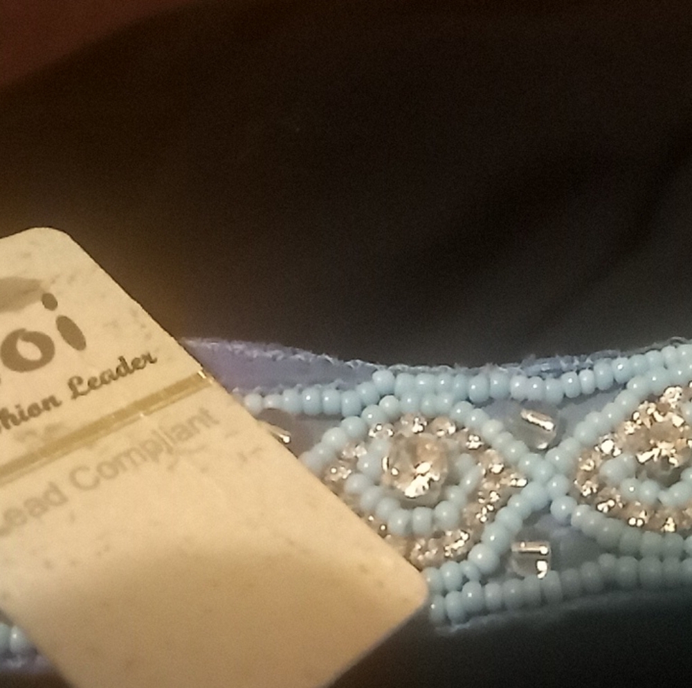 Moi Blue Beaded Women's Hair Band